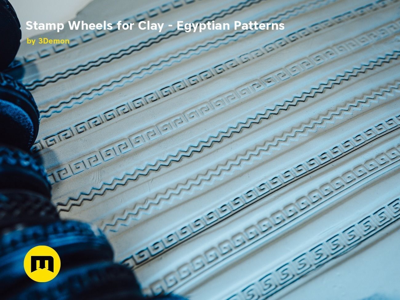 Stamp Wheels for Clay - Egyptian Patterns 3D print model_19