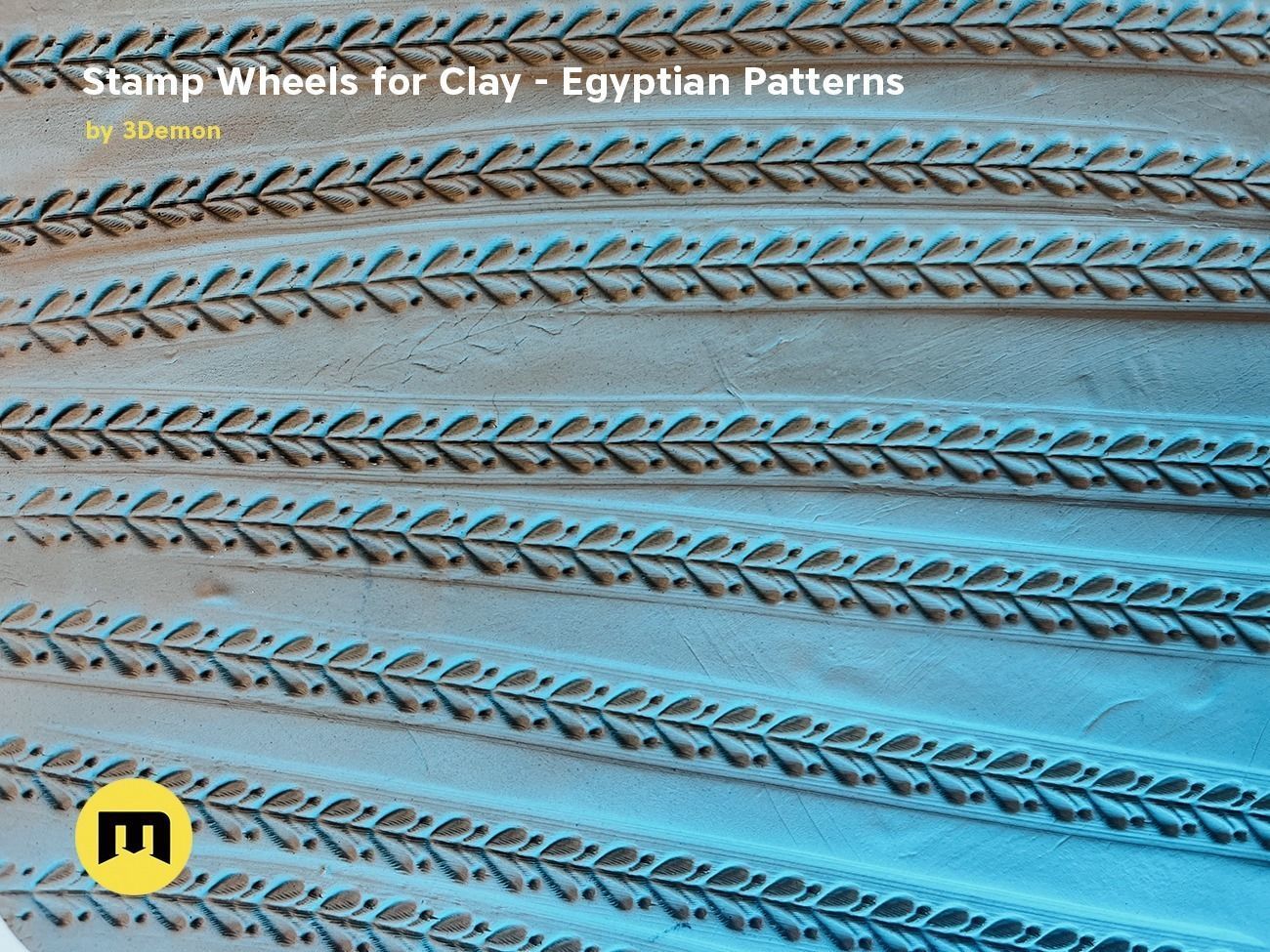 Stamp Wheels for Clay - Egyptian Patterns 3D print model_9