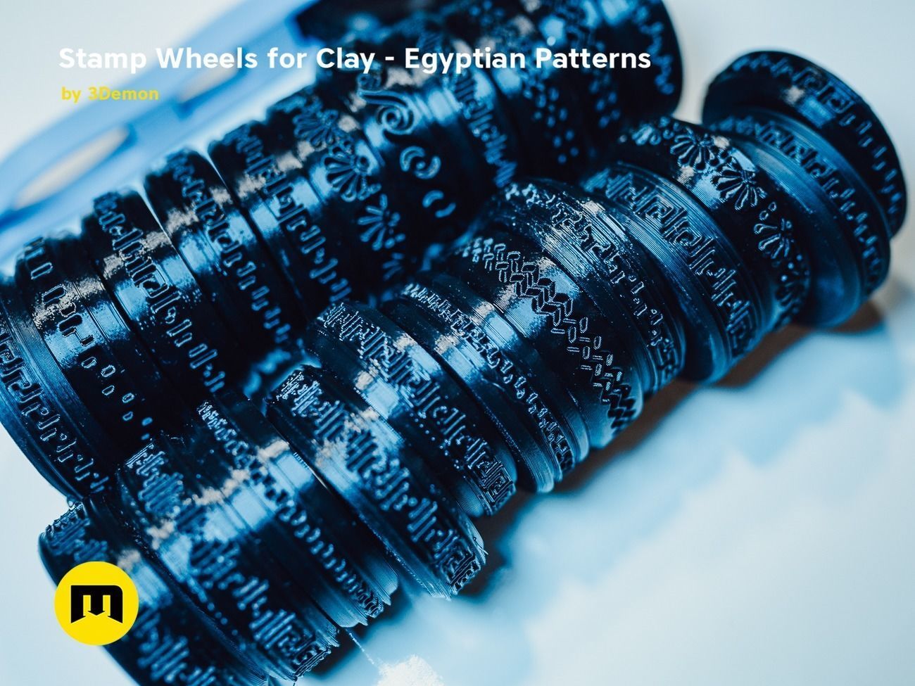 Stamp Wheels for Clay - Egyptian Patterns 3D print model_2
