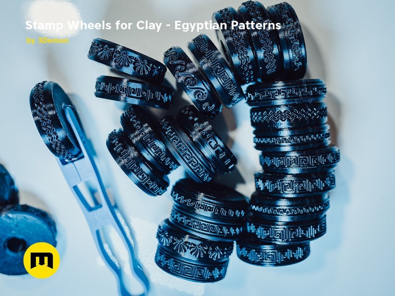 Stamp Wheels for Clay - Egyptian Patterns 3D print model_15