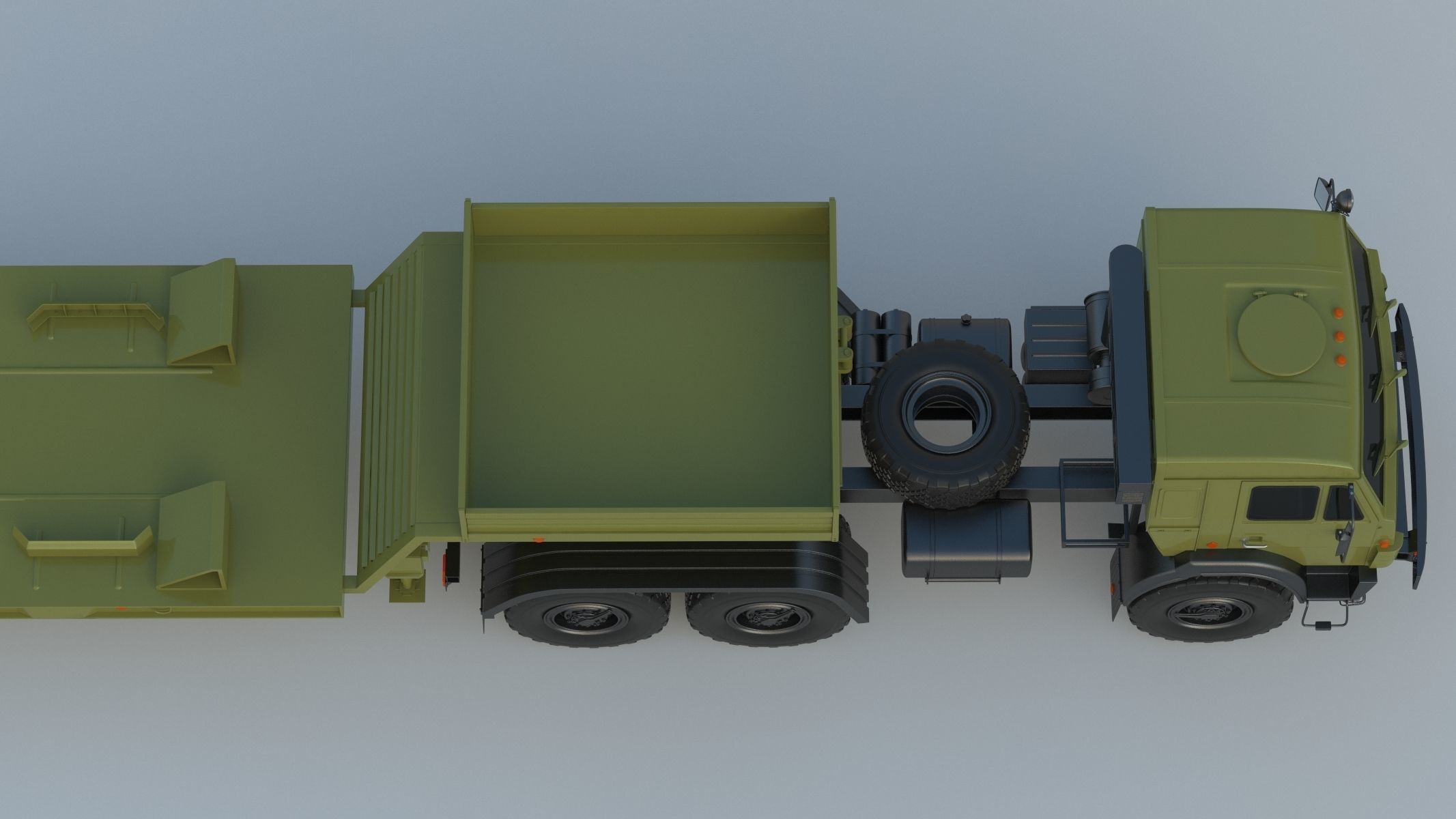 Kamaz-65225 Tank Transporter 3D model_19