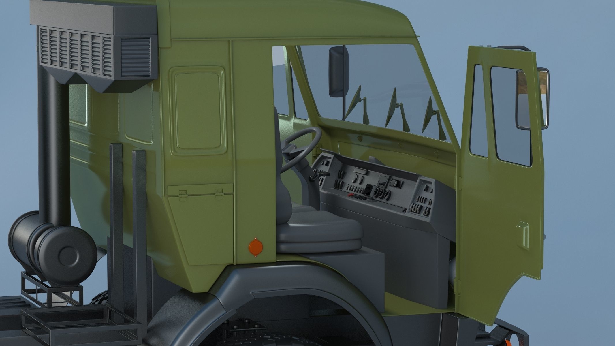 Kamaz-65225 Tank Transporter 3D model_21