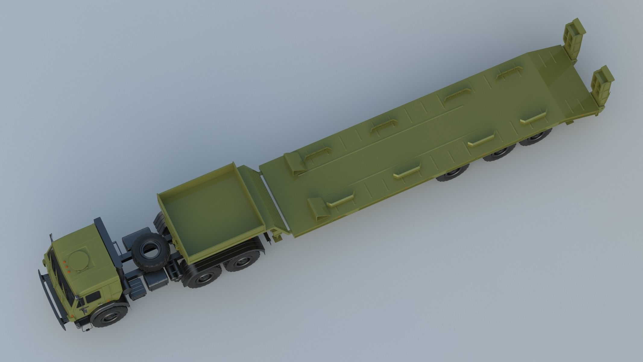 Kamaz-65225 Tank Transporter 3D model_8