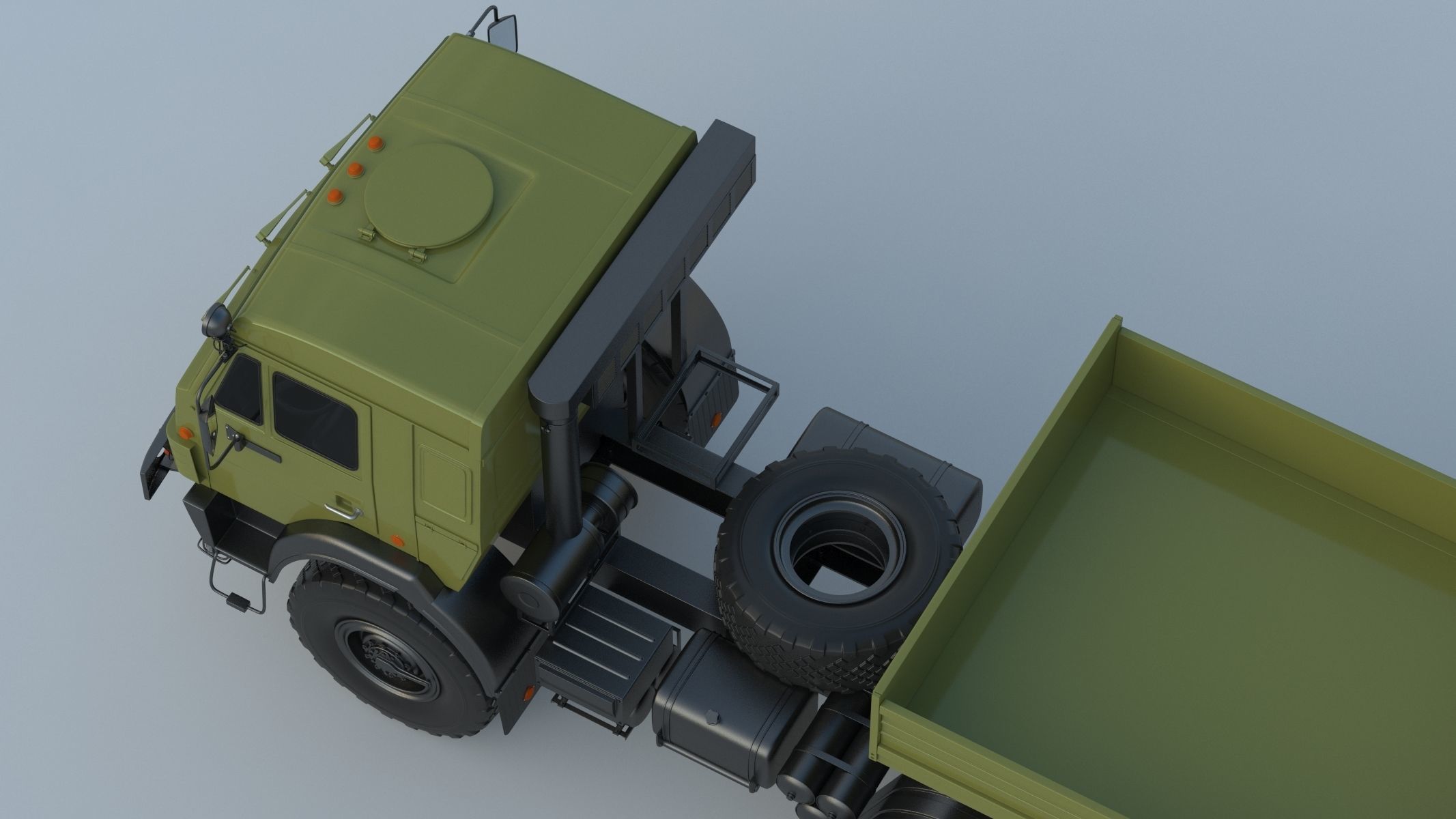 Kamaz-65225 Tank Transporter 3D model_18