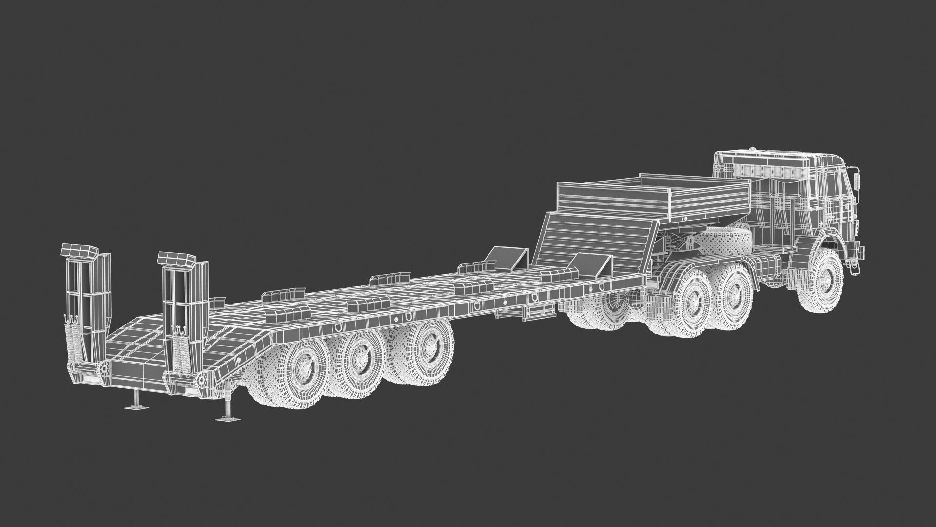 Kamaz-65225 Tank Transporter 3D model_26
