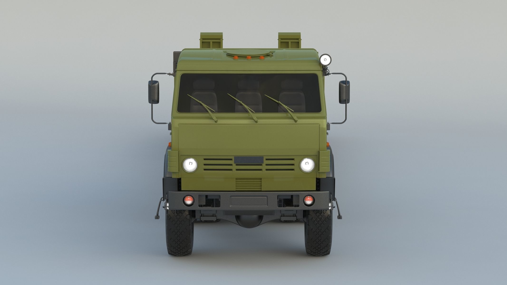 Kamaz-65225 Tank Transporter 3D model_1