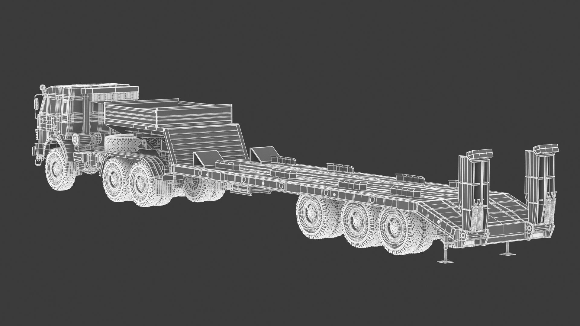 Kamaz-65225 Tank Transporter 3D model_28