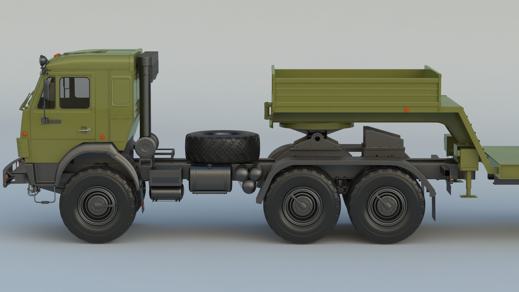 Kamaz-65225 Tank Transporter 3D model_17