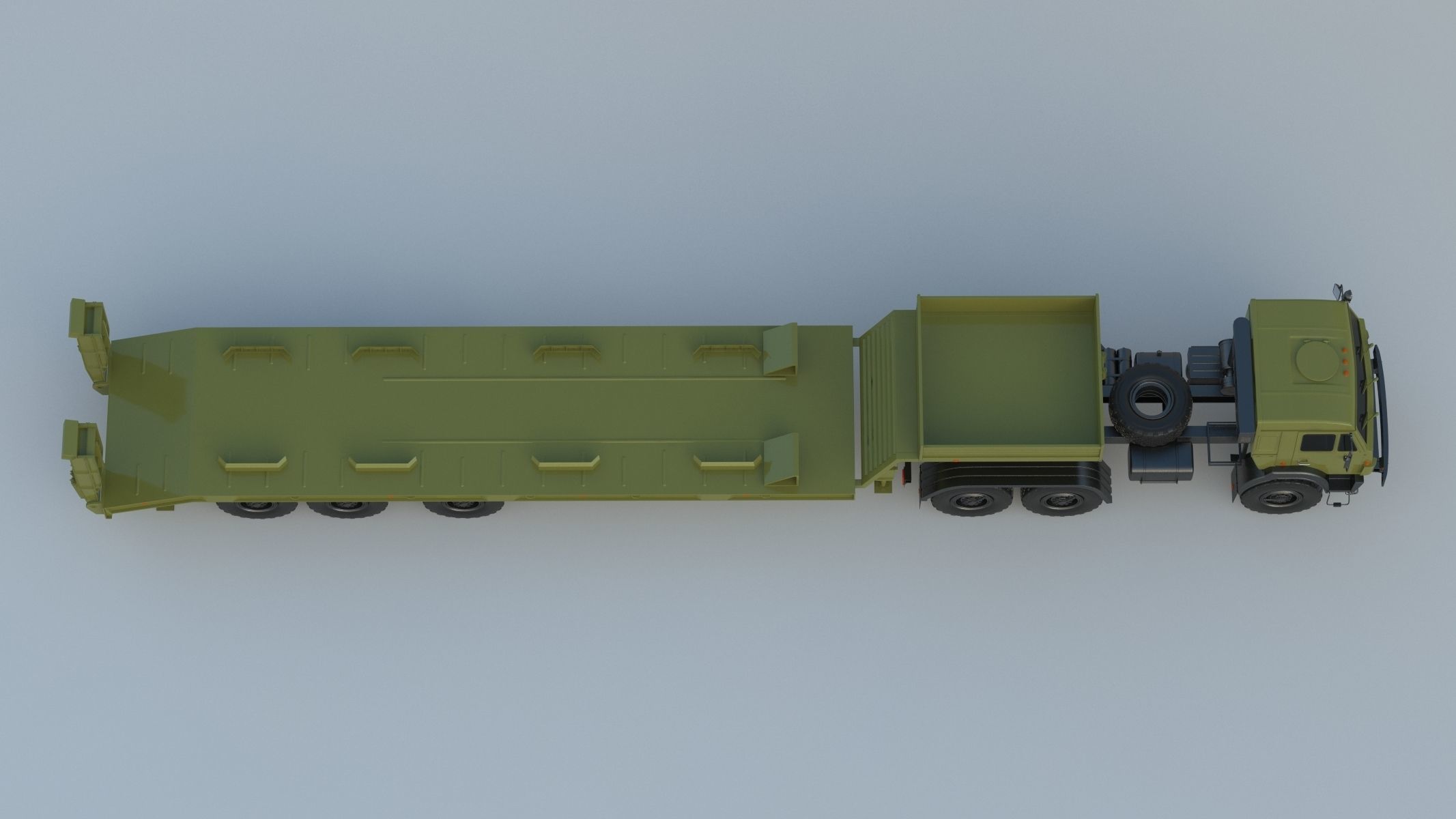 Kamaz-65225 Tank Transporter 3D model_9