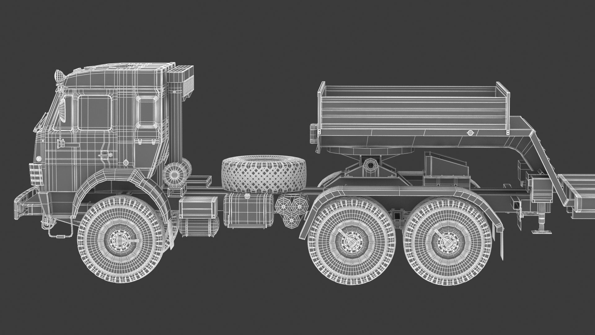 Kamaz-65225 Tank Transporter 3D model_39