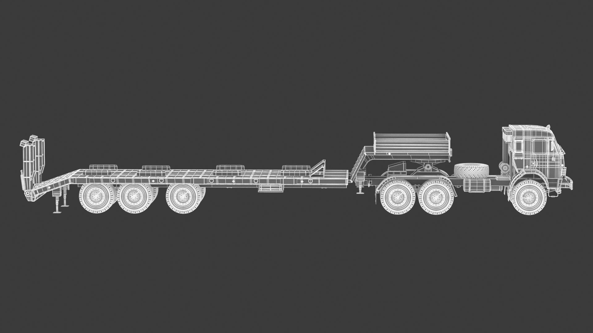 Kamaz-65225 Tank Transporter 3D model_25