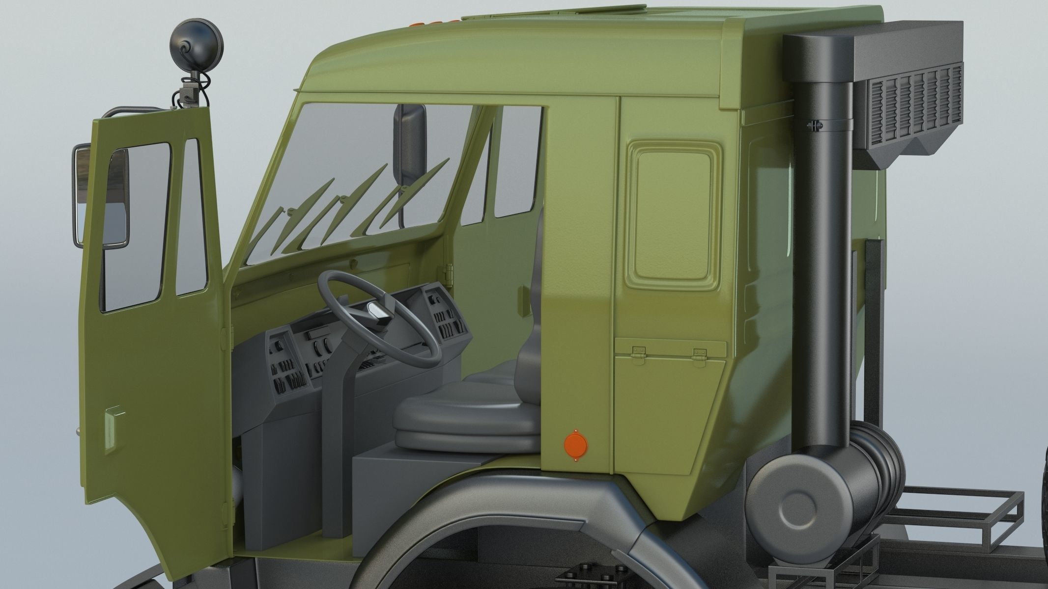 Kamaz-65225 Tank Transporter 3D model_20