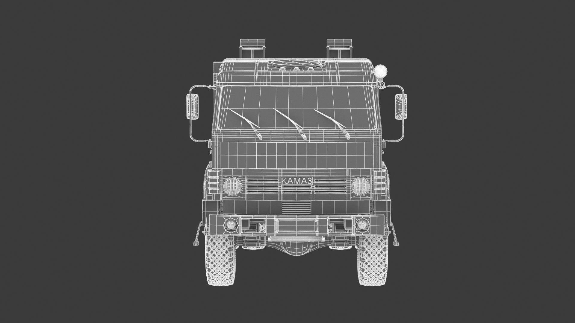Kamaz-65225 Tank Transporter 3D model_23