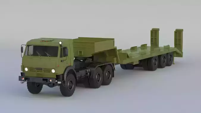 Kamaz-65225 Tank Transporter 3D model