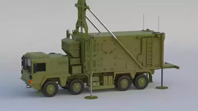 Mobile Tracking Radar Truck 3D model