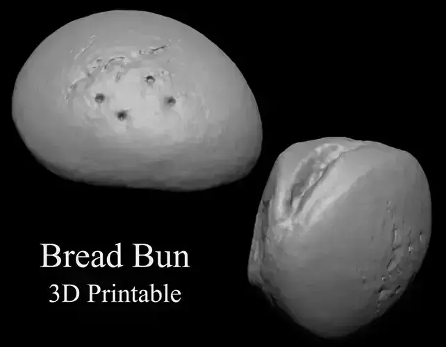 3D PRINTABLE BREAD BUN - RUSTIC 3D print model