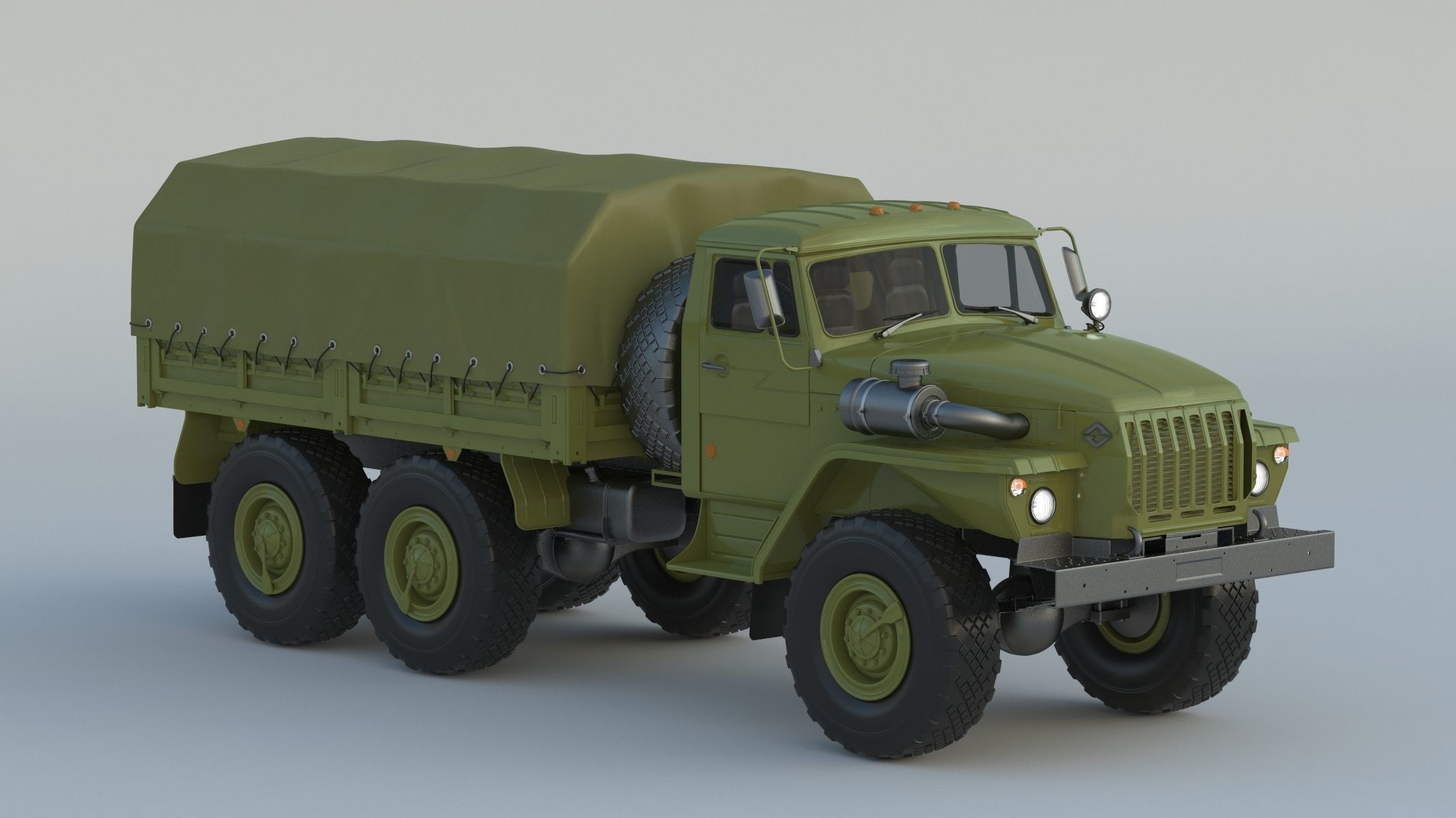 Ural-4320 Military Truck 3D model_2