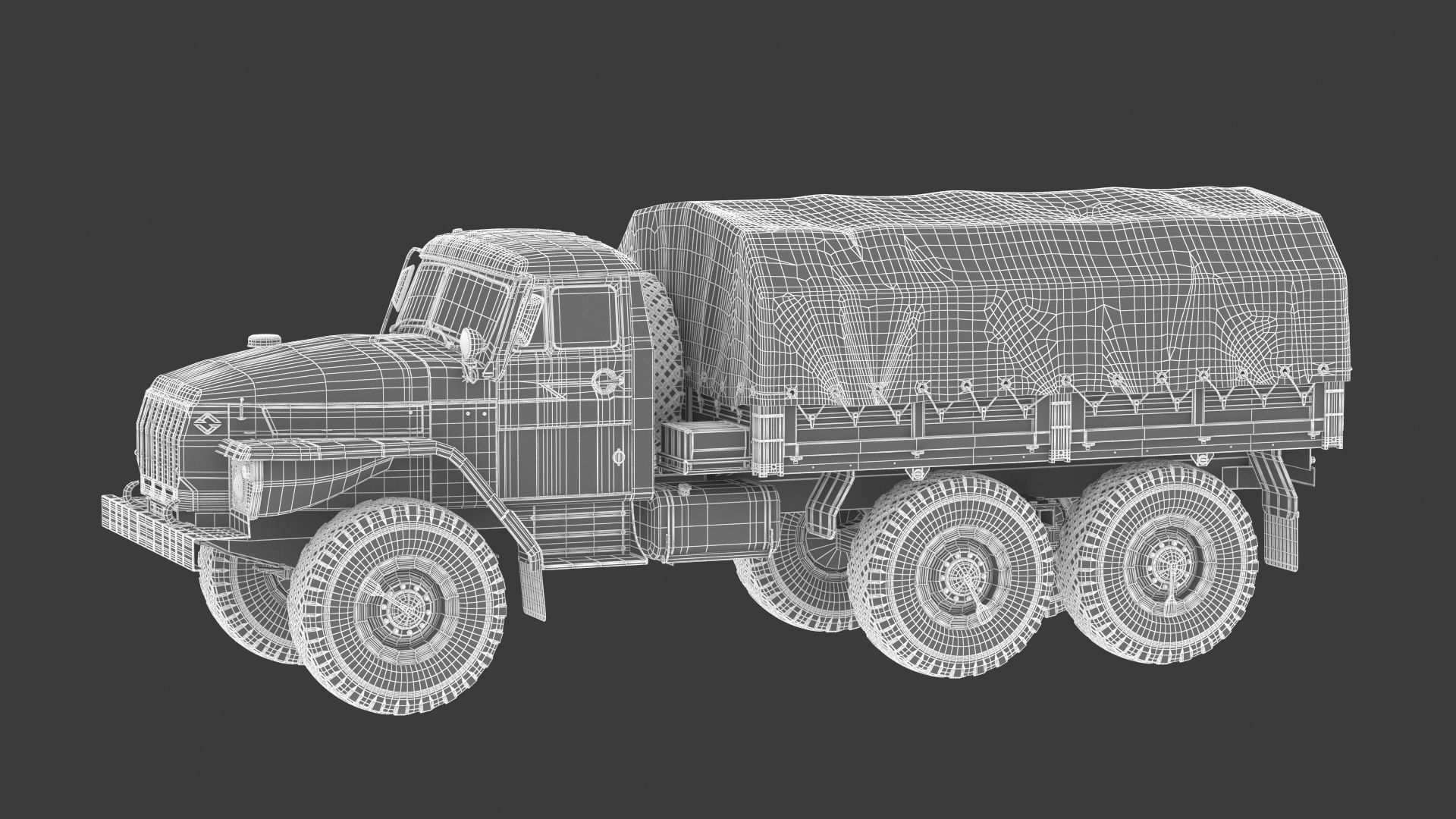 Ural-4320 Military Truck 3D model_22