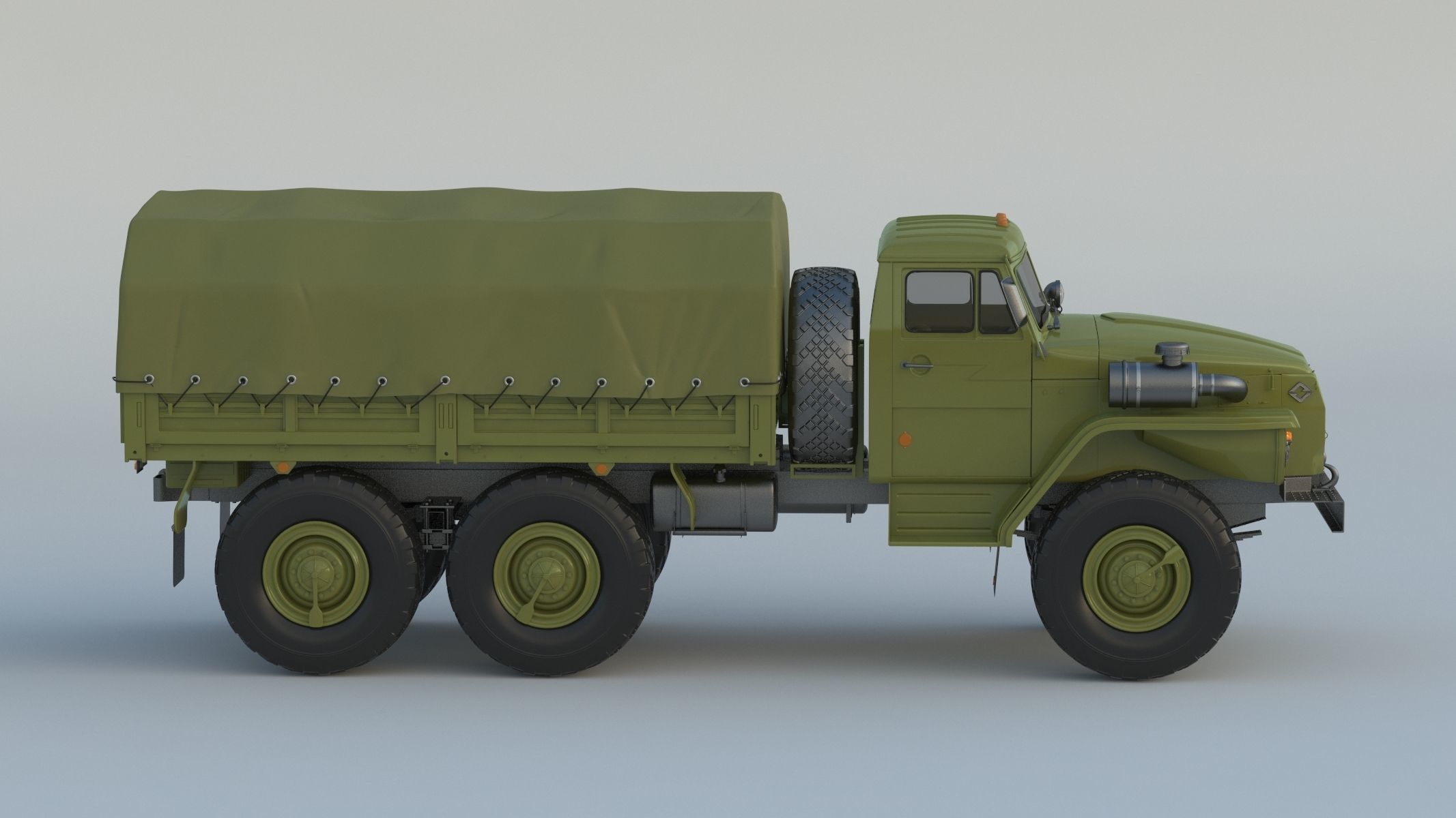 Ural-4320 Military Truck 3D model_3
