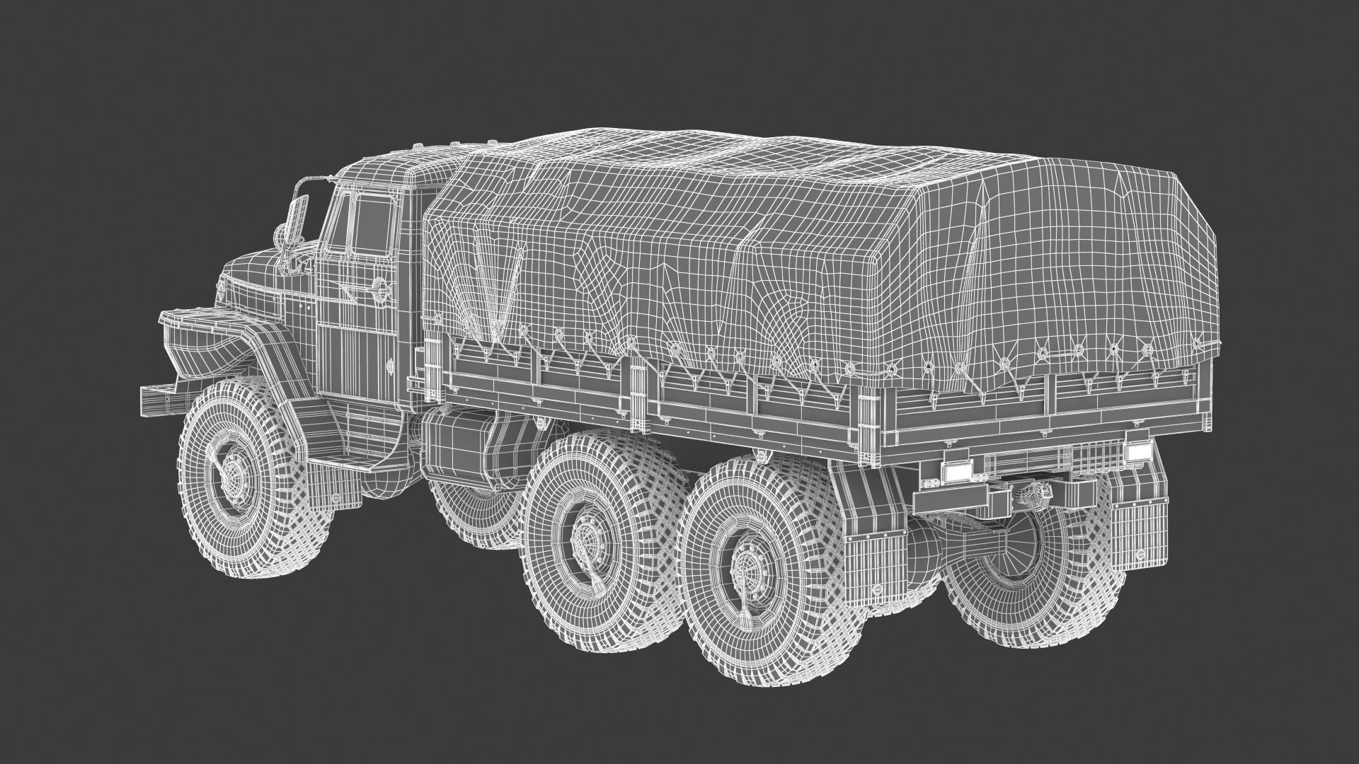 Ural-4320 Military Truck 3D model_28