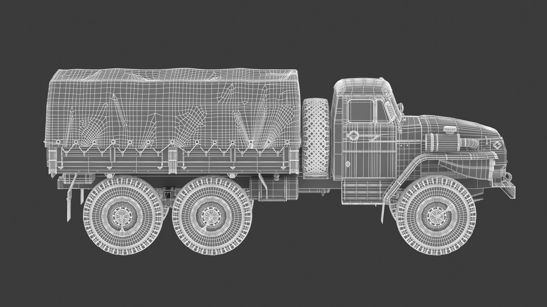 Ural-4320 Military Truck 3D model_25