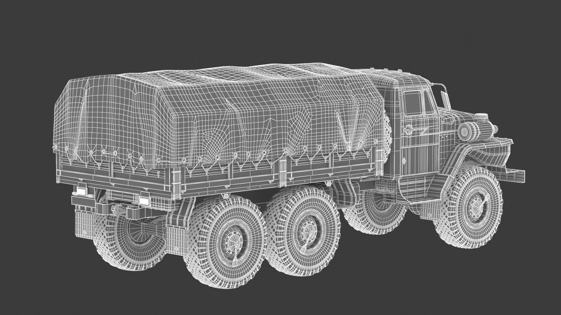 Ural-4320 Military Truck 3D model_26