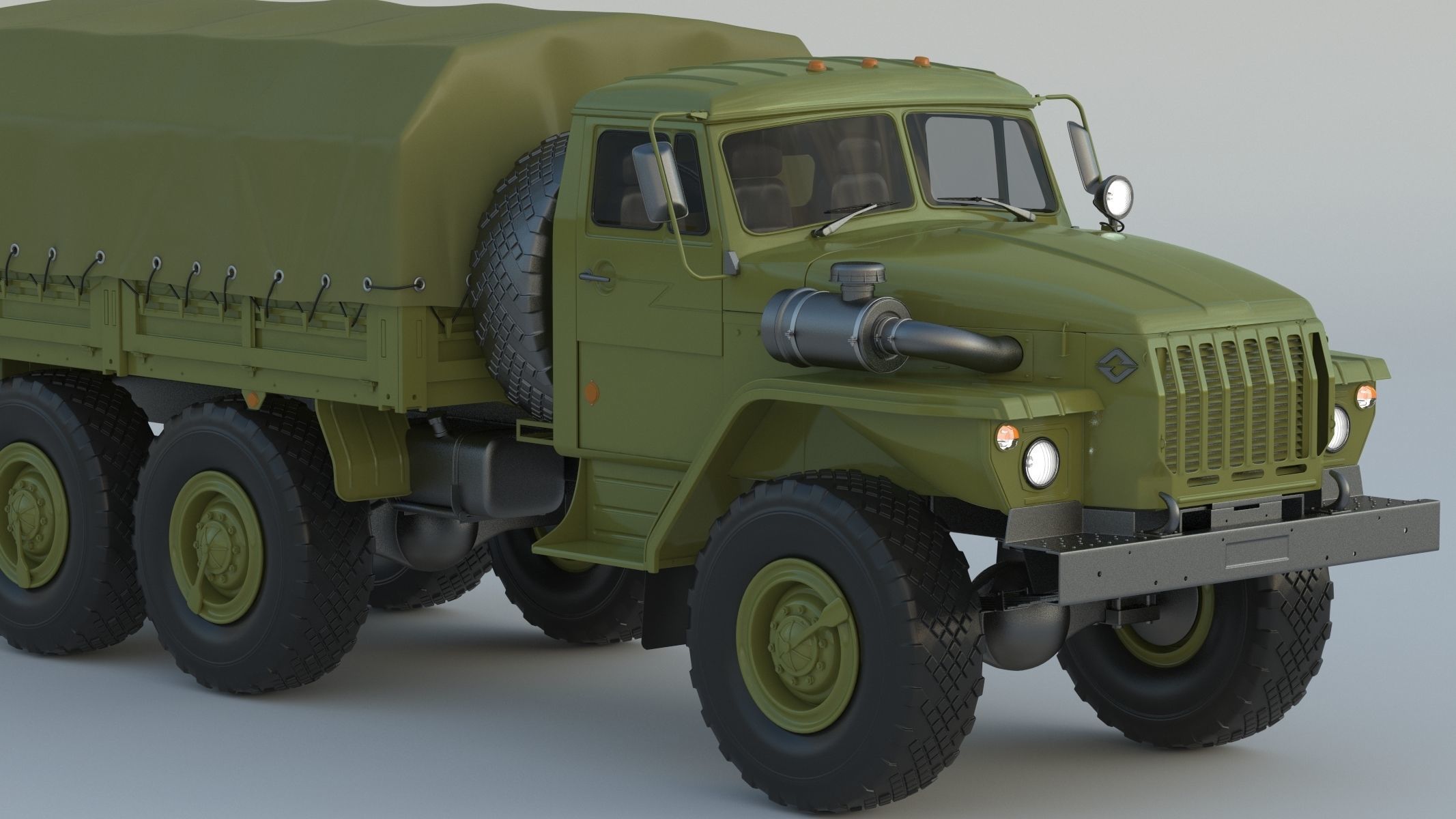 Ural-4320 Military Truck 3D model_12
