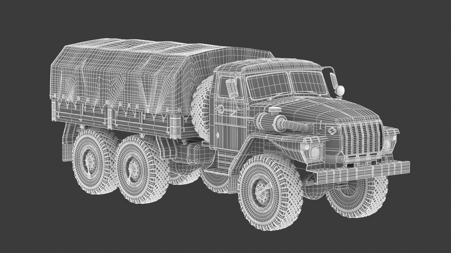 Ural-4320 Military Truck 3D model_24