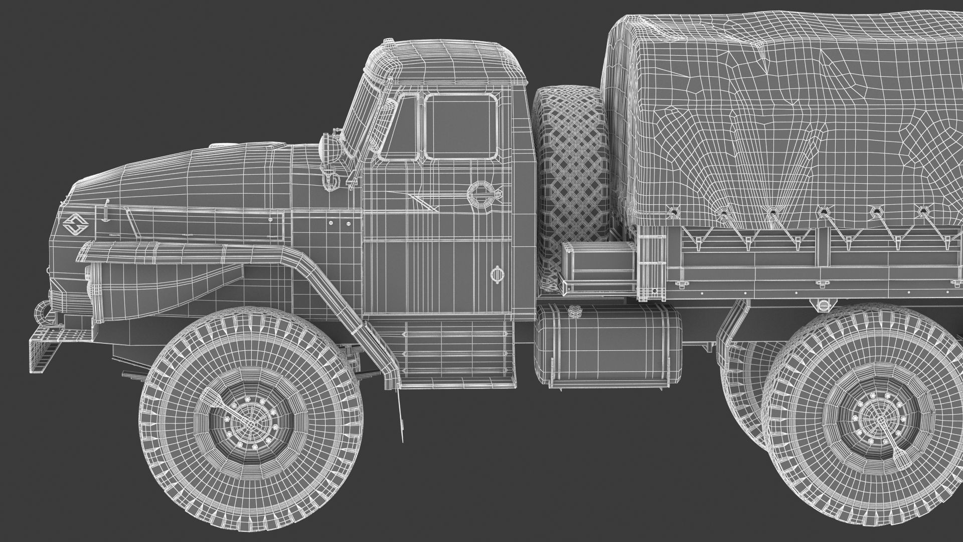 Ural-4320 Military Truck 3D model_39