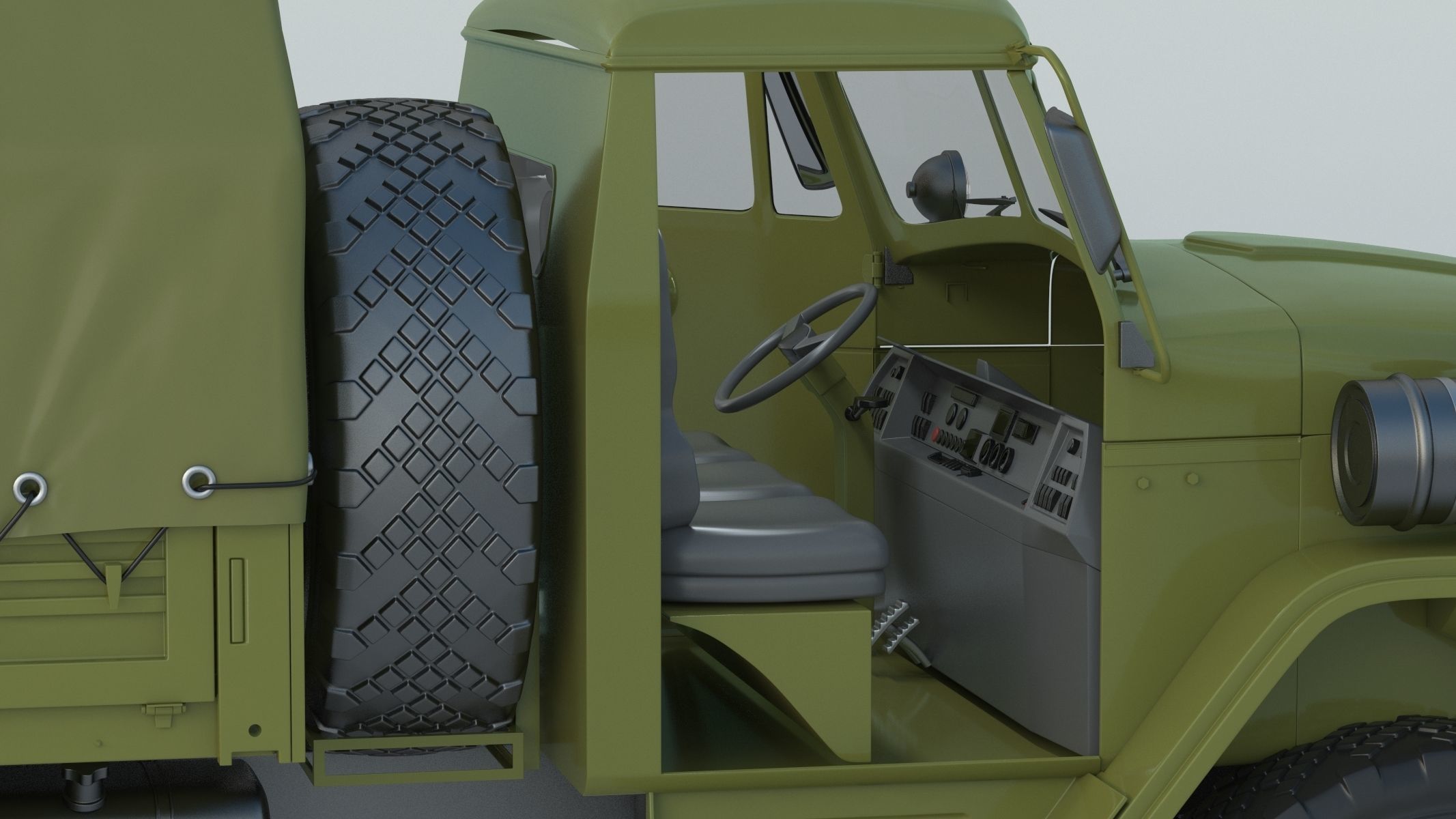 Ural-4320 Military Truck 3D model_21