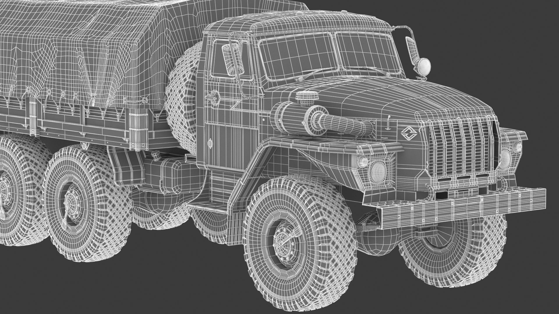 Ural-4320 Military Truck 3D model_34