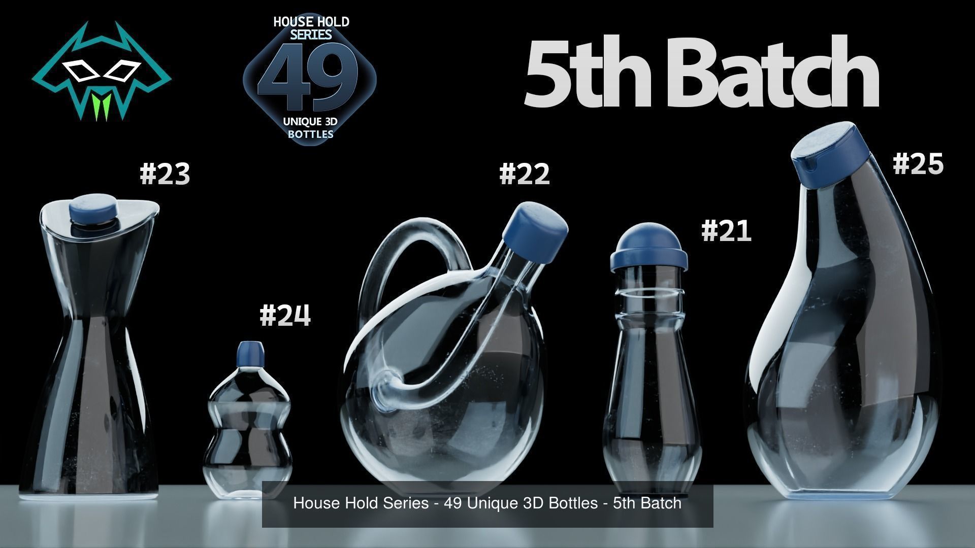House Hold Series - 49 Unique 3D Bottles 3D Model Collection_7