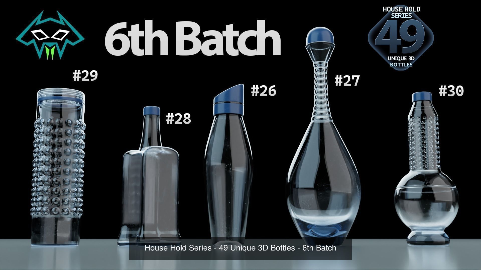 House Hold Series - 49 Unique 3D Bottles 3D Model Collection_8