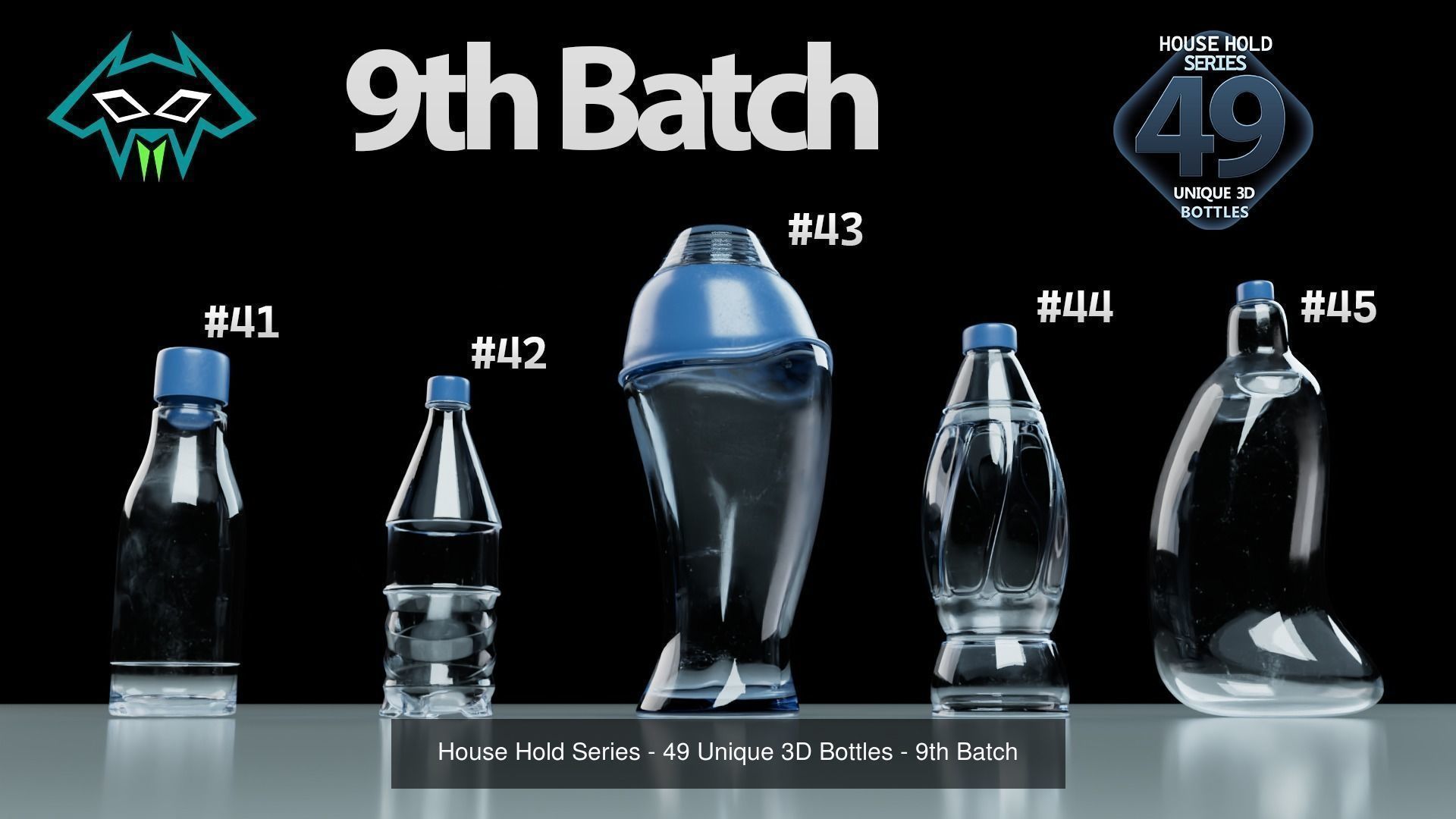House Hold Series - 49 Unique 3D Bottles 3D Model Collection_11