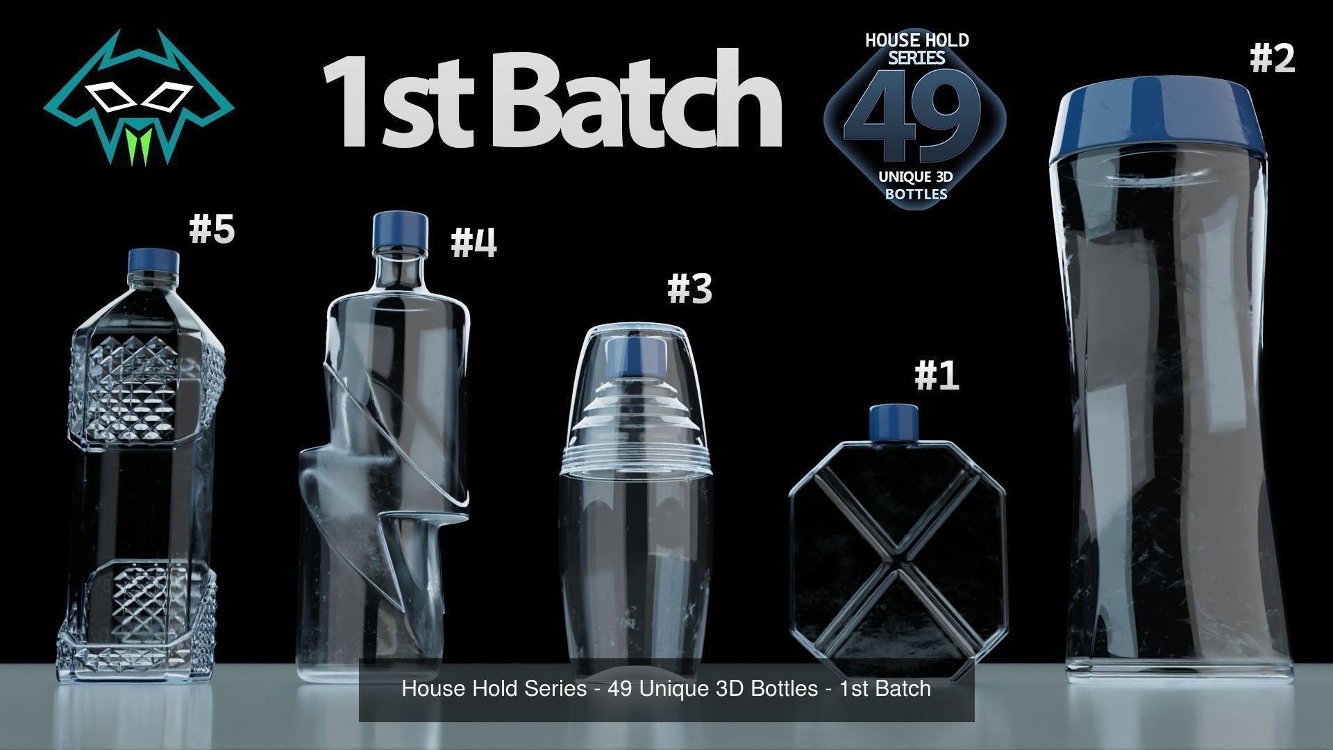 House Hold Series - 49 Unique 3D Bottles 3D Model Collection_3