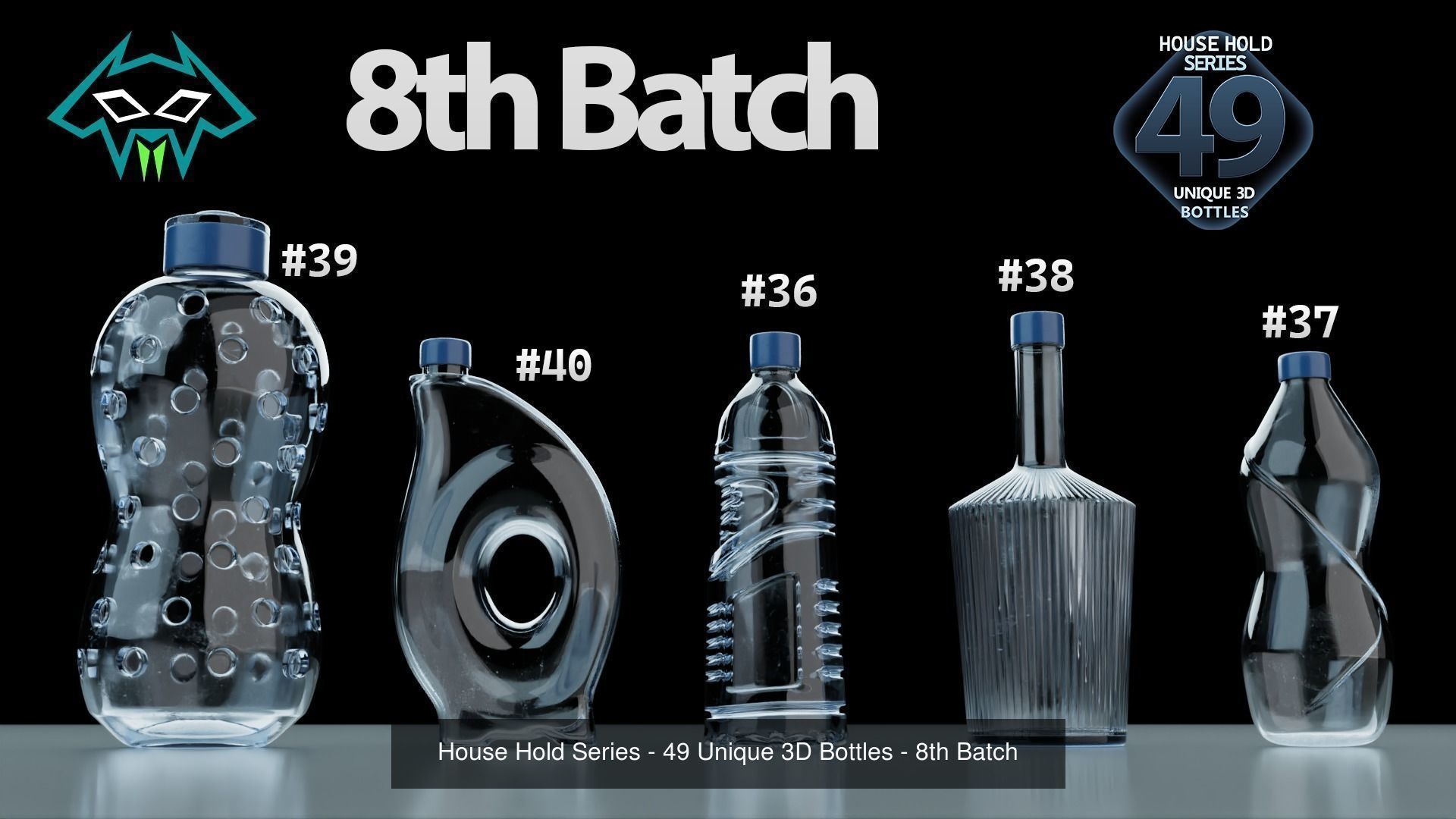 House Hold Series - 49 Unique 3D Bottles 3D Model Collection_10