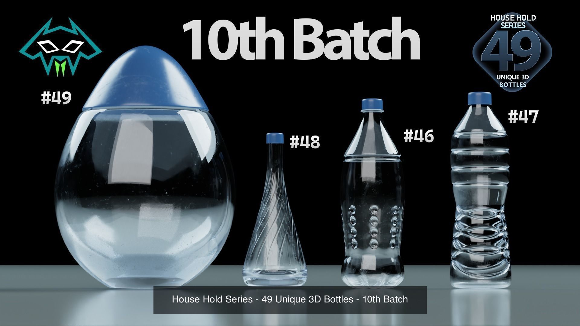 House Hold Series - 49 Unique 3D Bottles 3D Model Collection_12