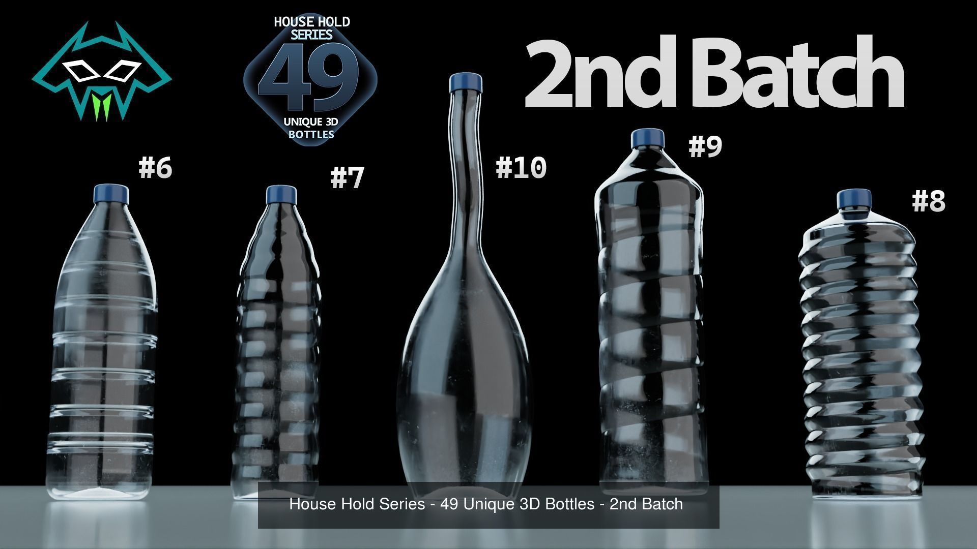 House Hold Series - 49 Unique 3D Bottles 3D Model Collection_4