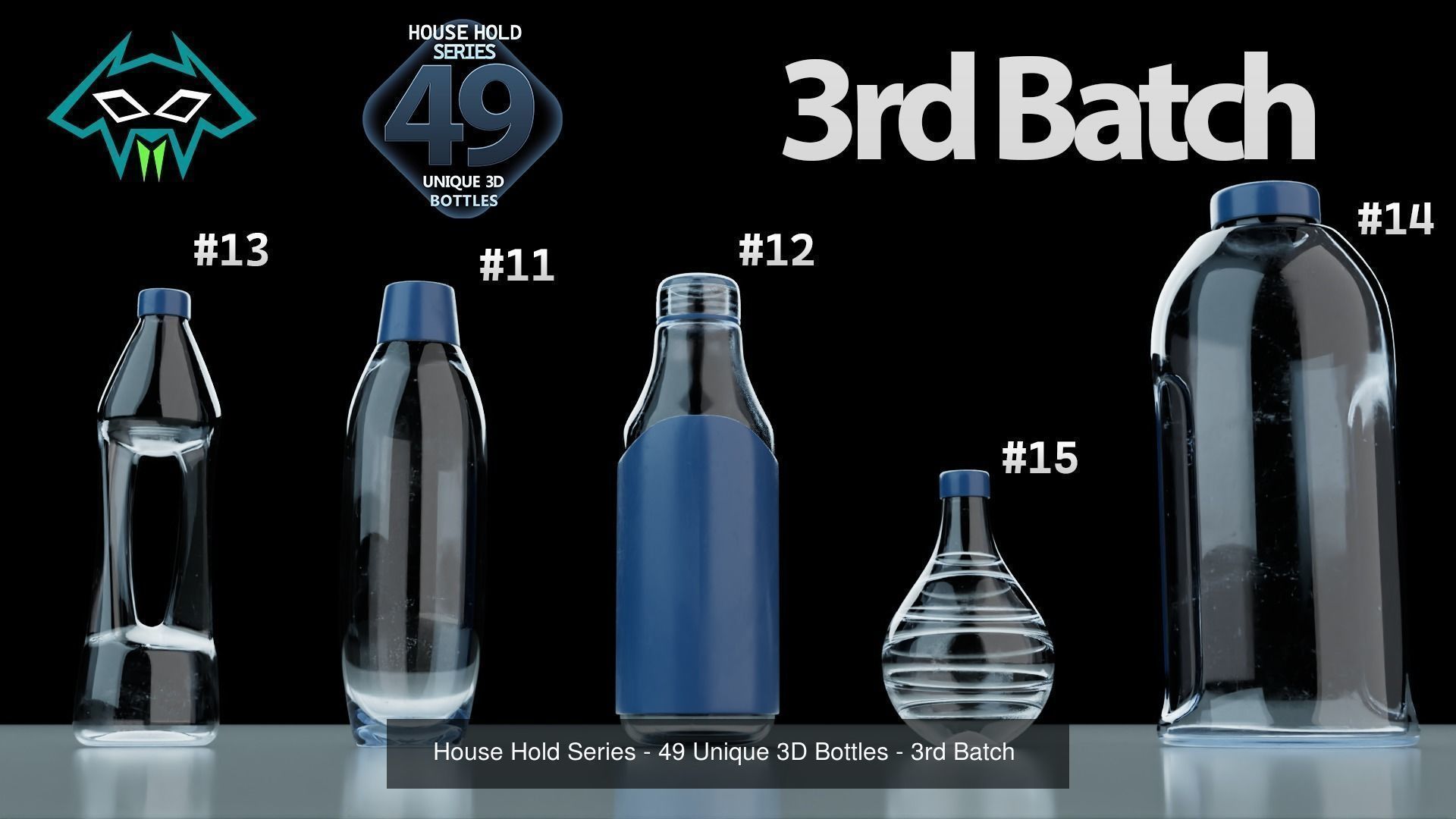 House Hold Series - 49 Unique 3D Bottles 3D Model Collection_5