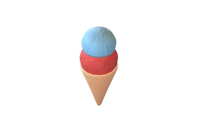 Ice Cream Cone v3 009 Low-poly 3D model 3