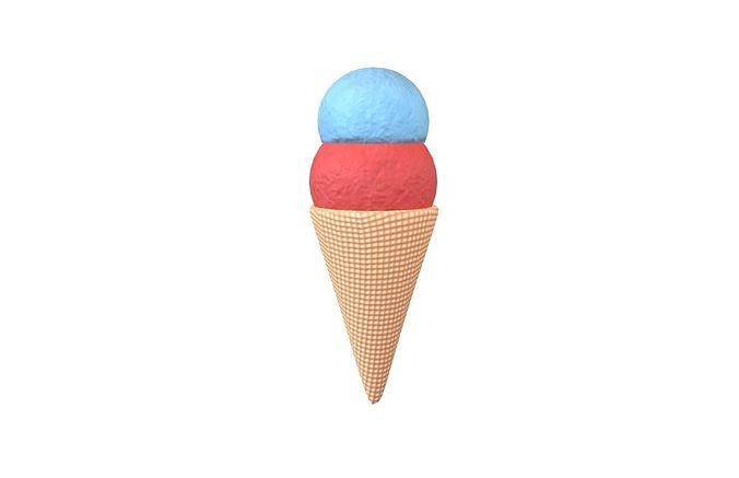 Ice Cream Cone v3 009 Low-poly 3D model 2