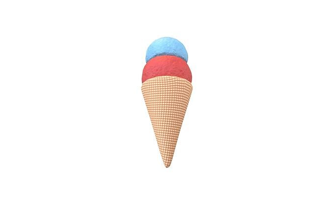 Ice Cream Cone v3 009 Low-poly 3D model 4