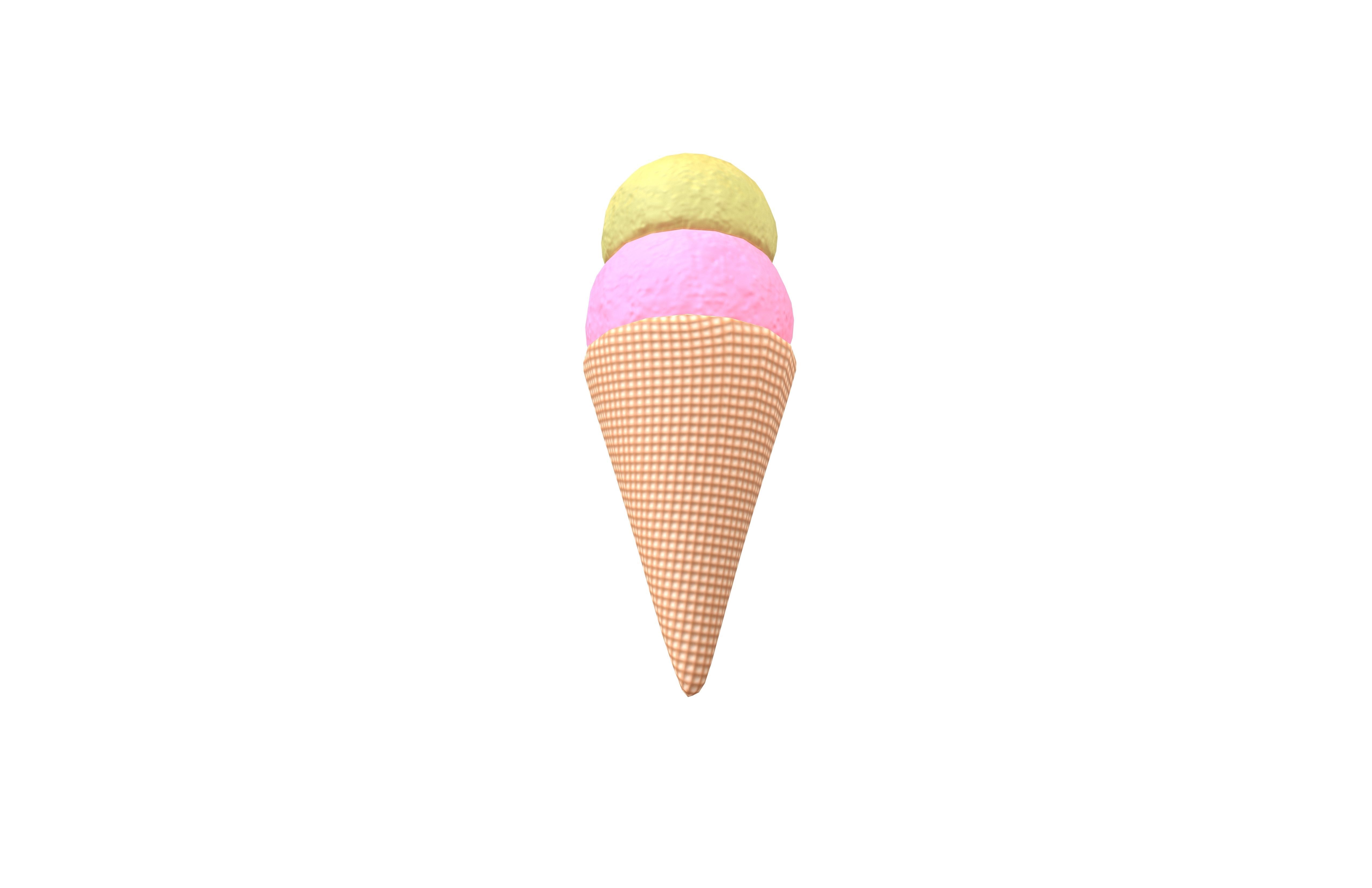 Ice Cream Cone v3 010 Low-poly 3D model_3