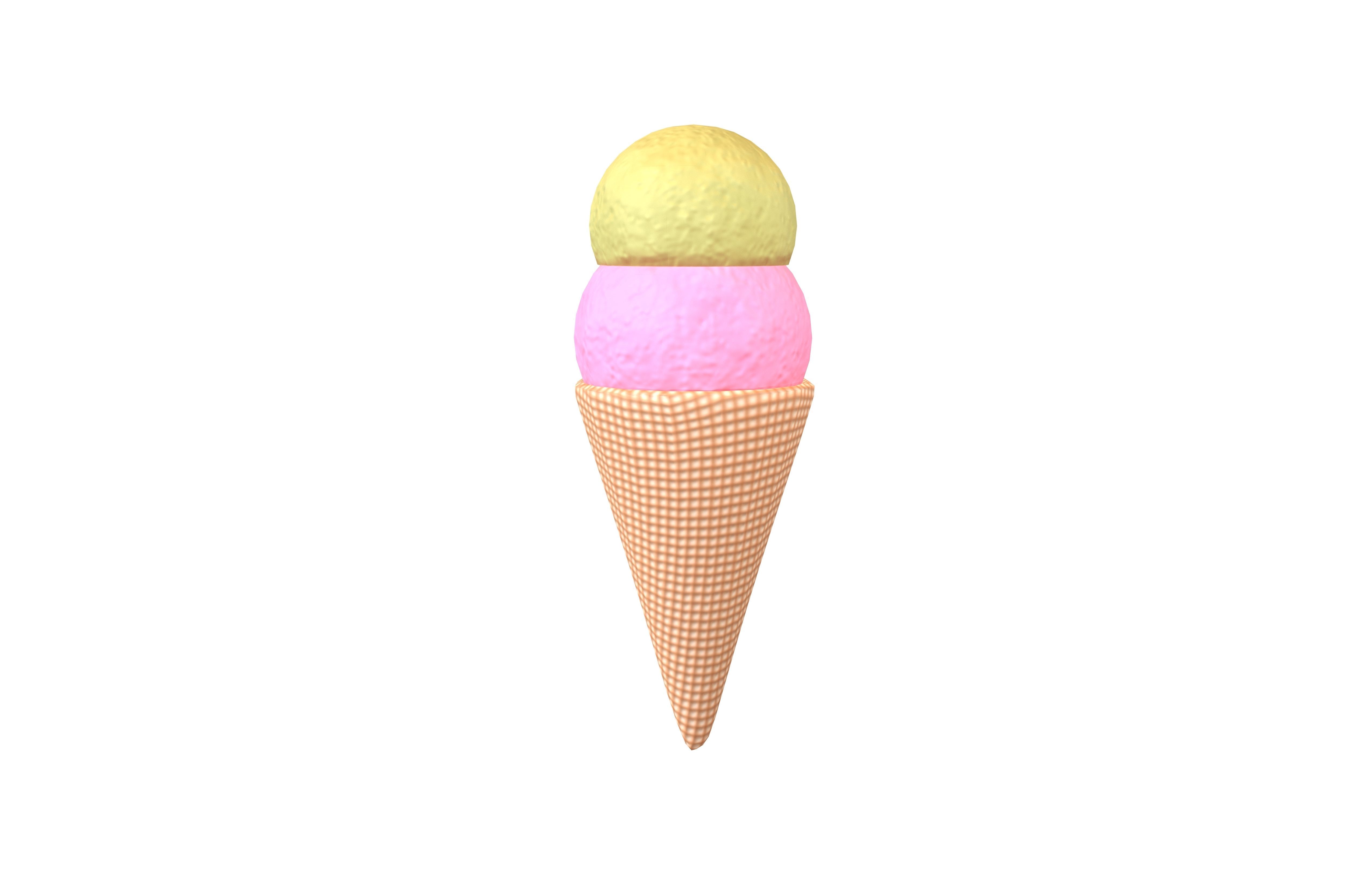 Ice Cream Cone v3 010 Low-poly 3D model_1
