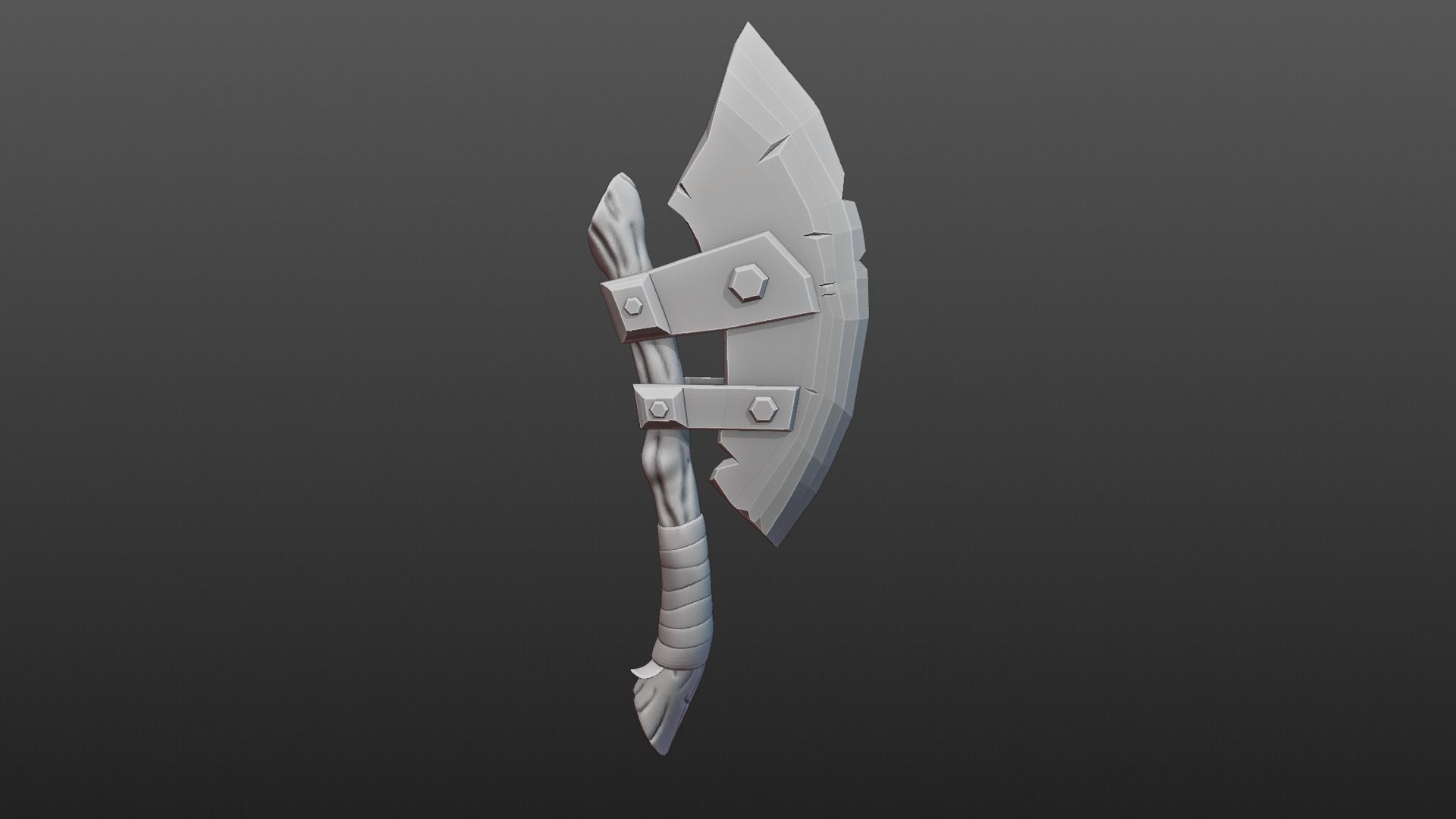 Hacha antigua  3D model_3