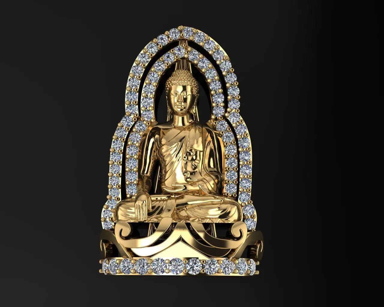Cambodia Budha Art Diamond Pendant B08 3D print model