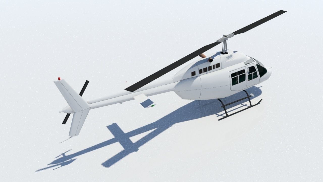 B206 Jet Ranger Static Helicopter Low Poly  Low-poly 3D model_4
