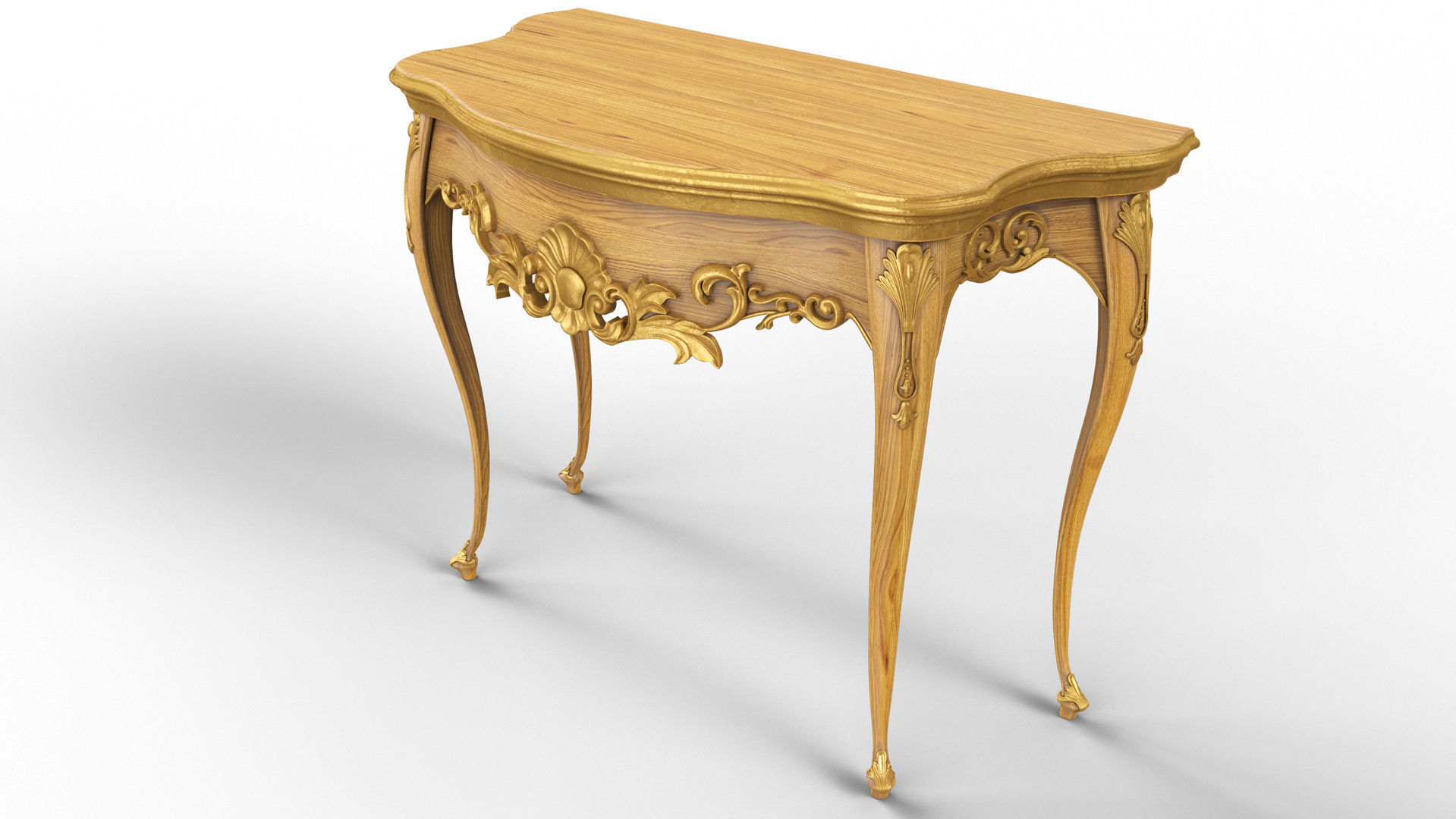 Wooden classic console table 01 05 3D model_11