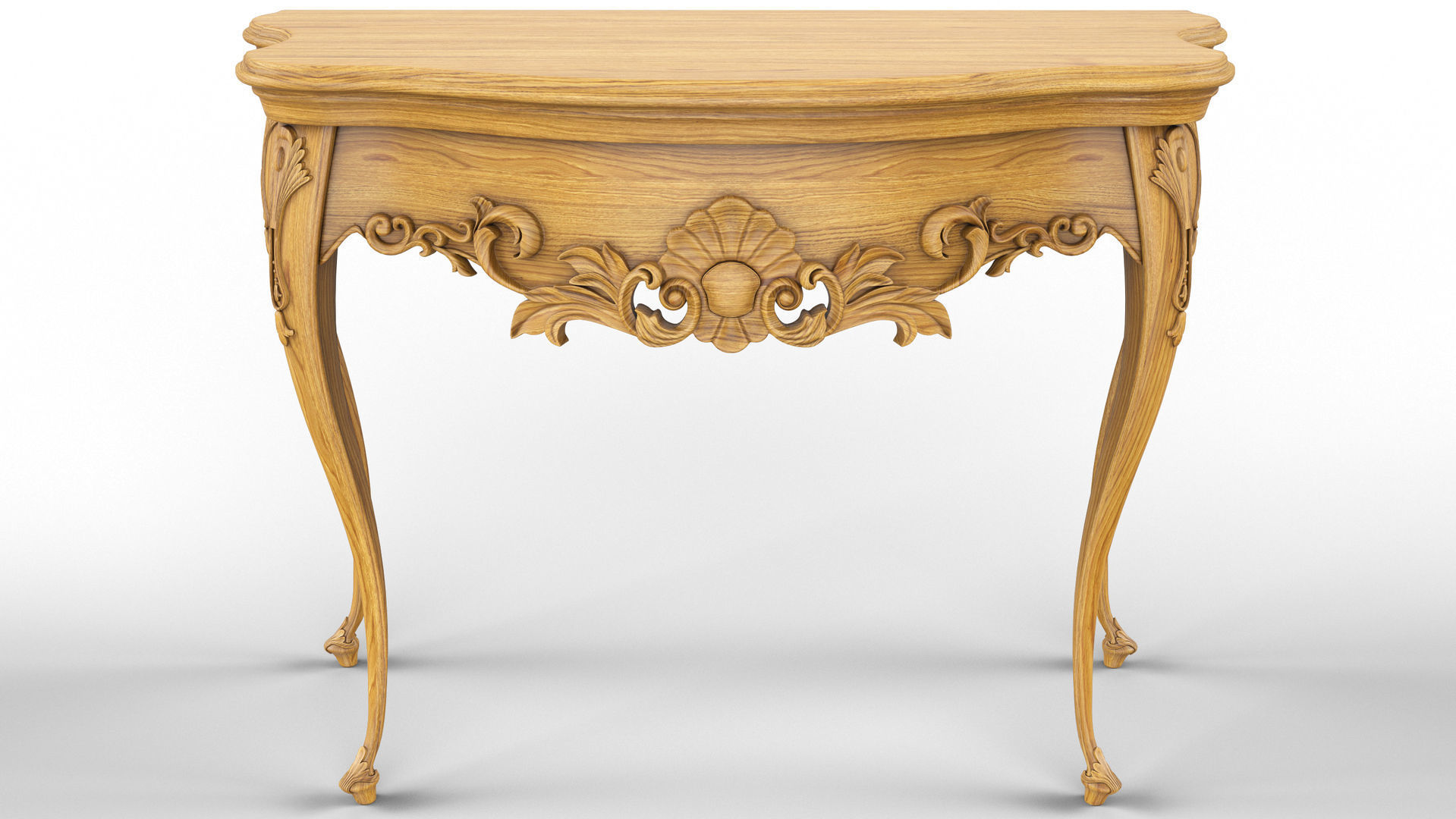 Wooden classic console table 01 05 3D model_1