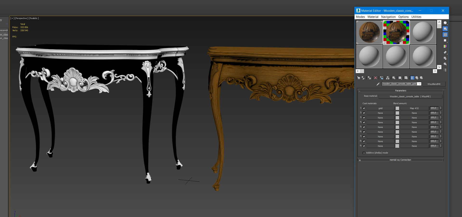 Wooden classic console table 01 05 3D model_25